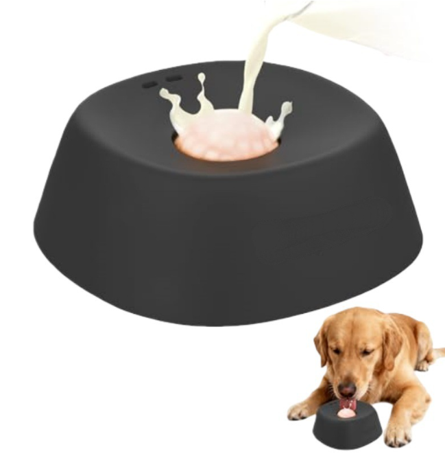 Pet Slow Food Plate Spherical Dog - Black