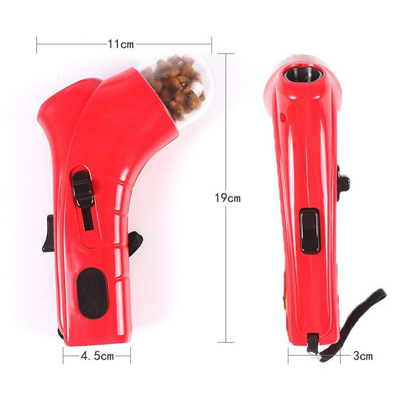 Eco-Friendly Plastic Freeze-Dried Pellet Launcher Feeder Training Cat Dog Snack Toy Pet Toy - Red