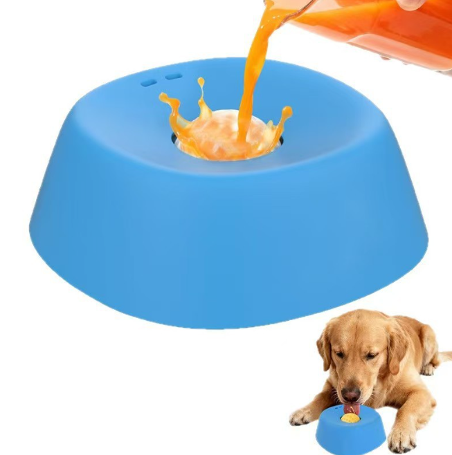 Pet Slow Food Plate Spherical Dog - Blue